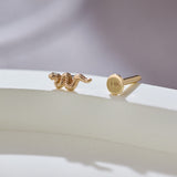 14K Gold Serpent Motif Threadless Piercing