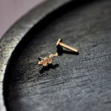 14K Gold Serpent Motif Threadless Piercing