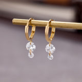 Gold-Filled Double Crystal Raindrop Hoop Earrings