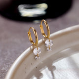 Gold-Filled Double Crystal Raindrop Hoop Earrings