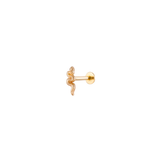 14K Gold Serpent Motif Threadless Piercing