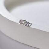 14K White Gold Solitaire Gem Threadless 2.5mm Piercing