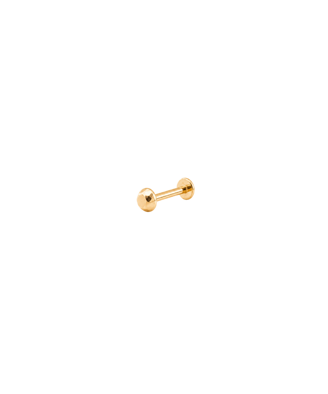 14K Gold Faceted Cut Disc Threadless 3mm Piercing