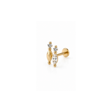 14K Gold Duo Marquise-Shaped Threadless Piercing