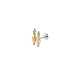 14K Gold Duo Marquise-Shaped Threadless Piercing