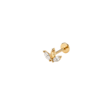 14K Gold Marquise-Shaped Crown Threadless Piercing