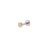14K Gold Solitaire Aura Threadless Piercing