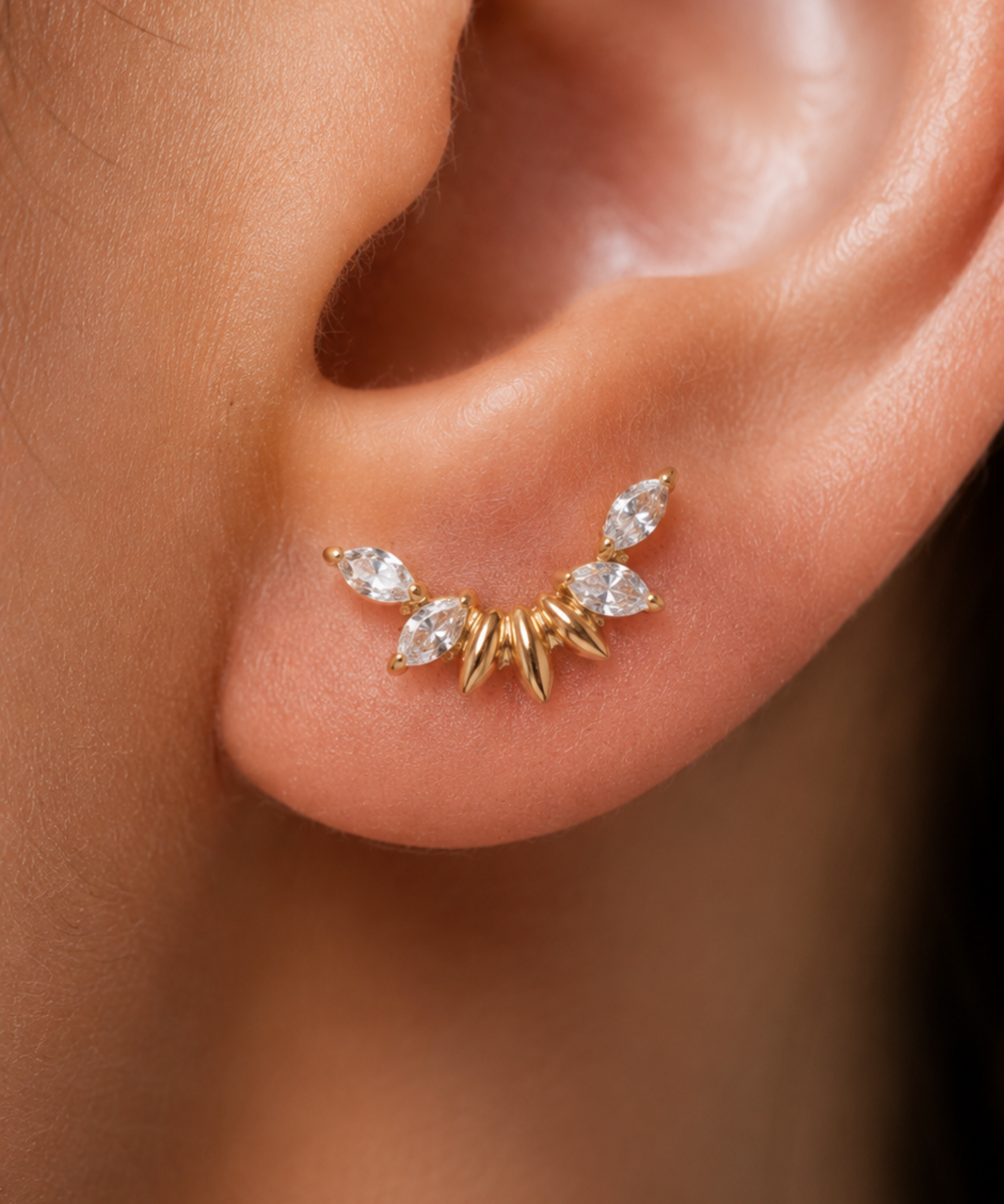Titanium PVD Gold Aurora Wing Piercing