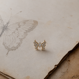 Titanium PVD Gold Butterfly Threadless Piercing