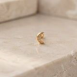 14K Gold Crescent Moon Threadless Piercing