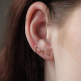 14K Gold Celestial Crescent Moon Threadless Piercing