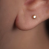 14K Gold Faceted Cut Disc Threadless 3mm Piercing